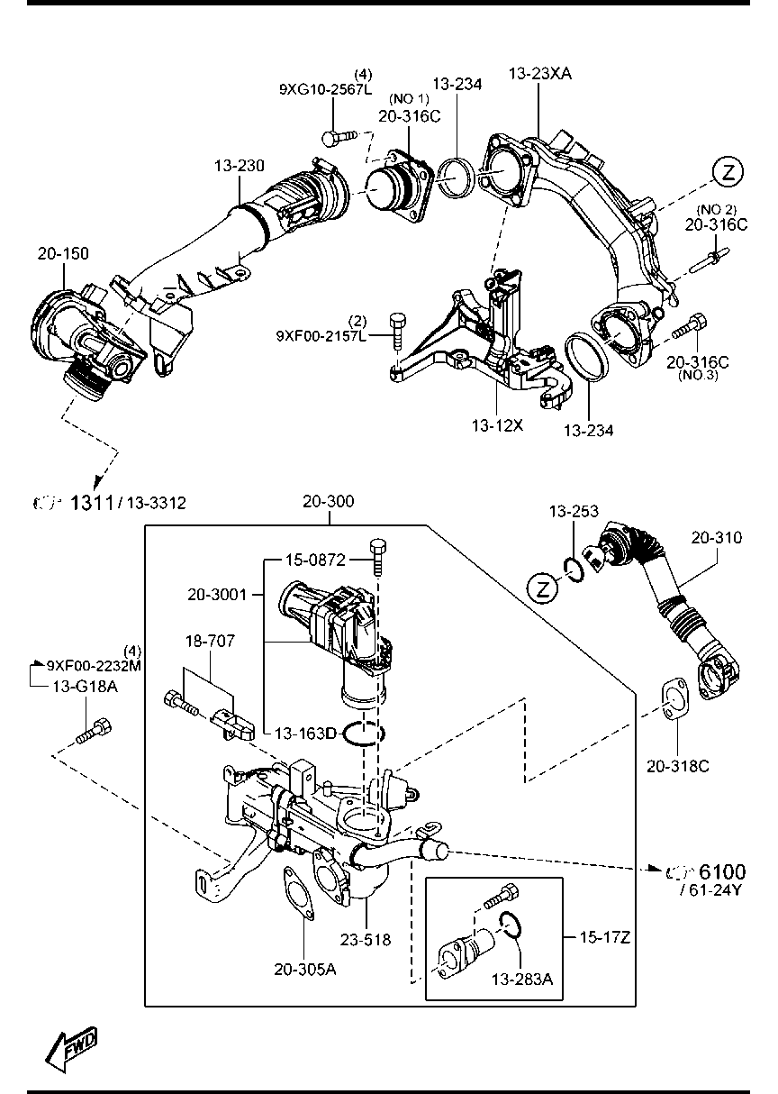 MAZDA Y651-20-300 - Клапан возврата ОГ unicars.by