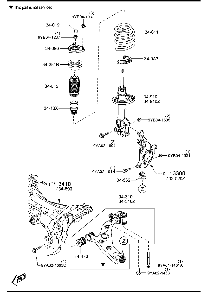 MAZDA G46C-34-300H - Шаровая опора, несущий / направляющий шарнир unicars.by