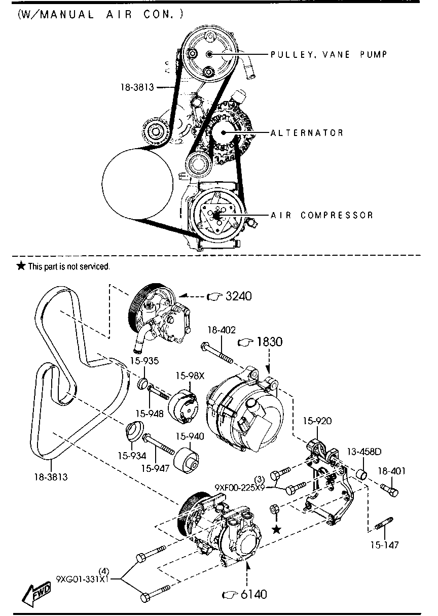 MAZDA Y602-15-940 - Ролик, поликлиновый ремень unicars.by