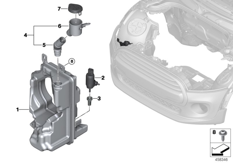 BMW 67 12 7 388 349 - Водяной насос, система очистки фар unicars.by