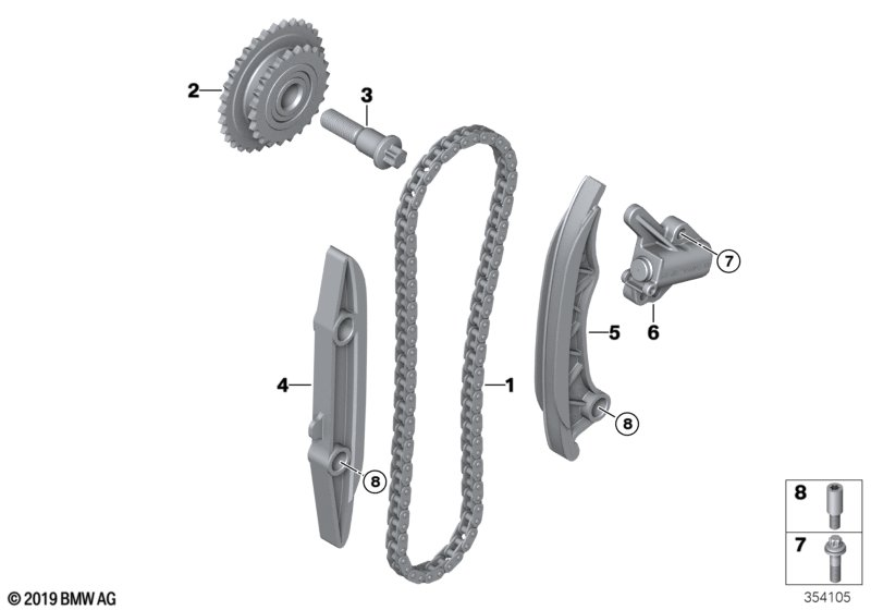 BMW 13 52 8 642 165 - Комплект цепи привода распредвала unicars.by