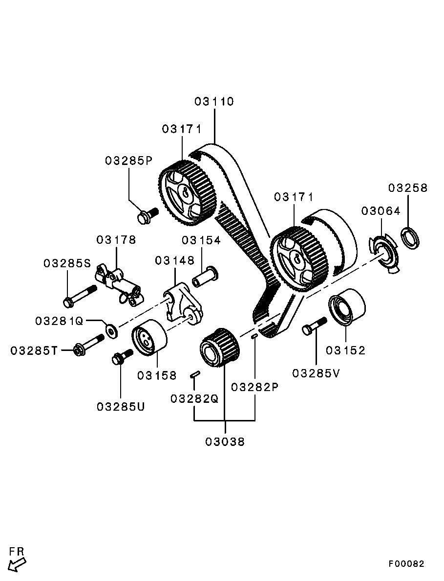 Mitsubishi MD358549 - Зубчатый ремень ГРМ unicars.by