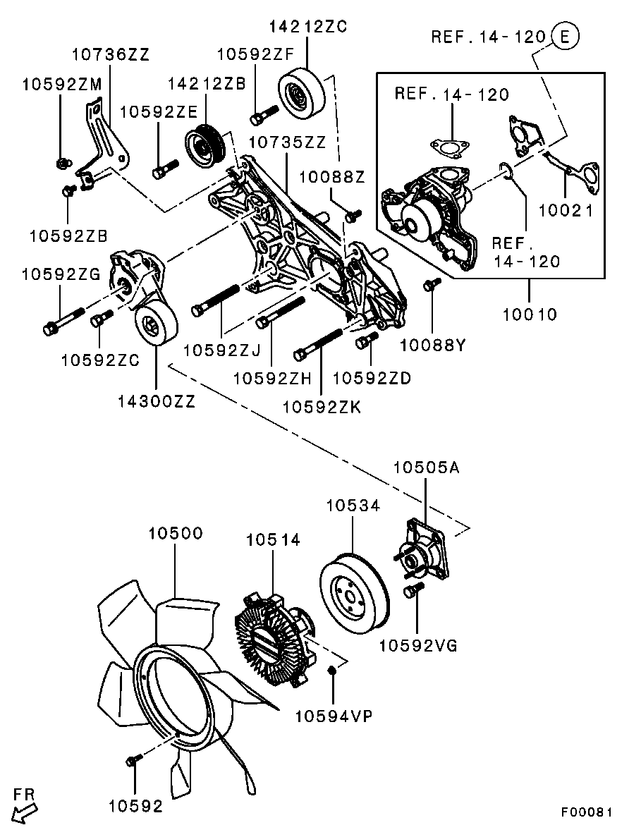 Mitsubishi MD356876 - Водяной насос unicars.by