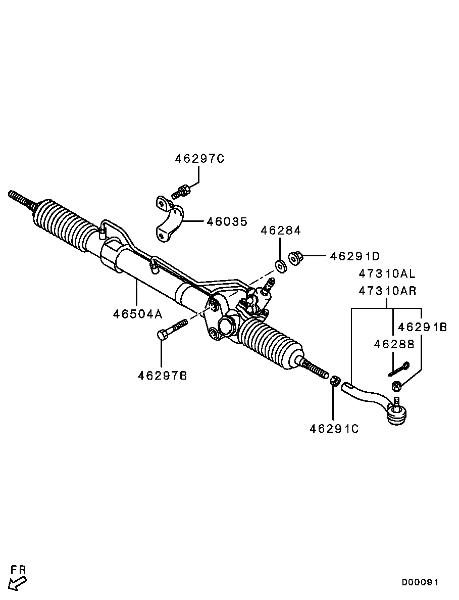 Mitsubishi 44 10A 139 - Рулевой механизм, рейка unicars.by