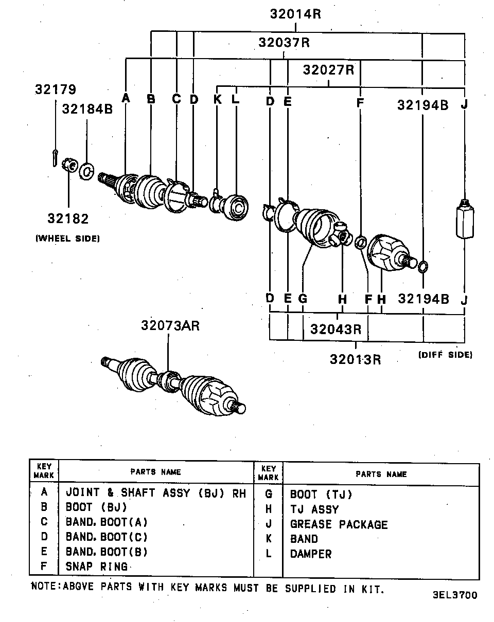 Mitsubishi MB526898 - Шарнирный комплект, ШРУС, приводной вал unicars.by