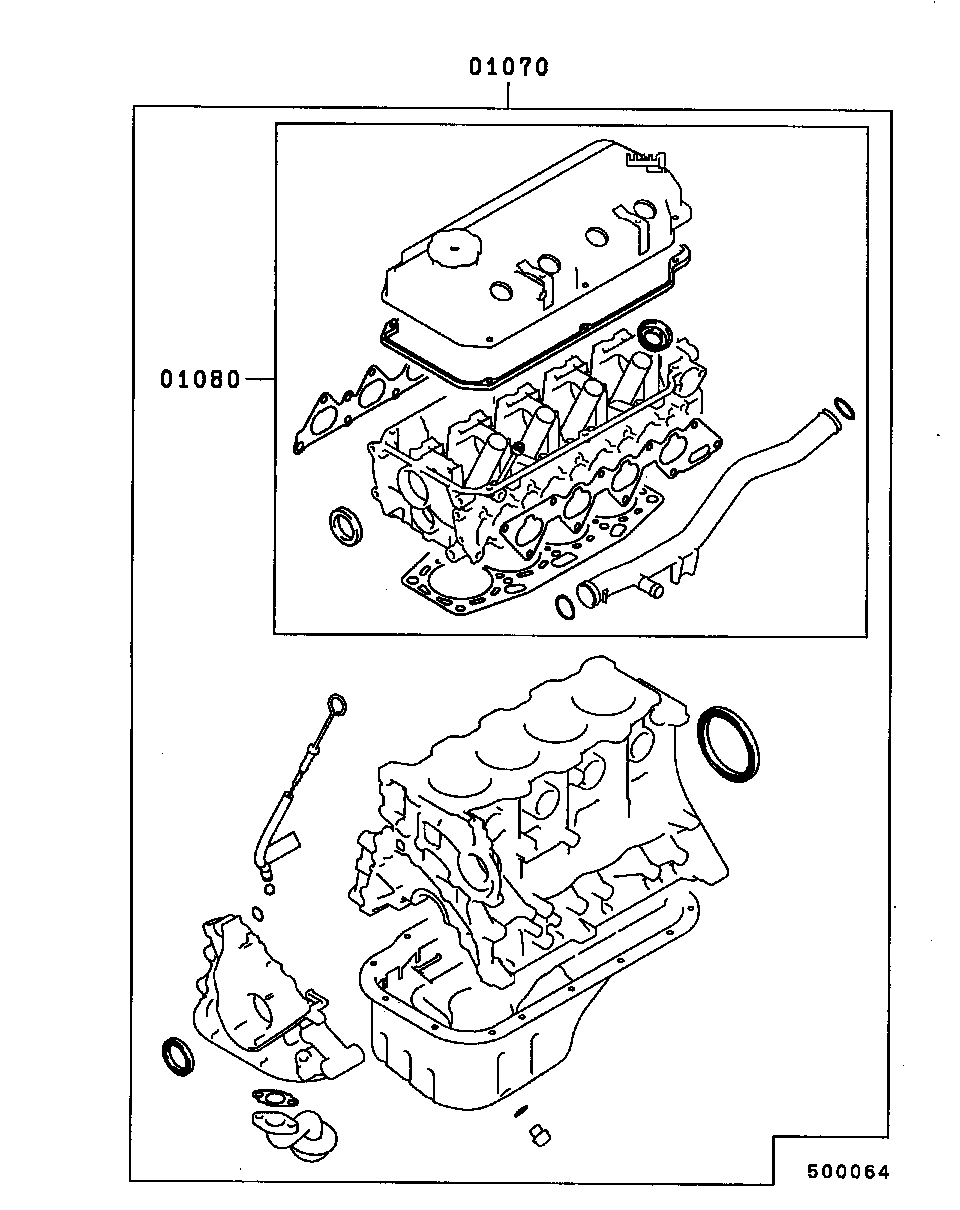 Mitsubishi MD-970440 - Комплект прокладок, головка цилиндра unicars.by