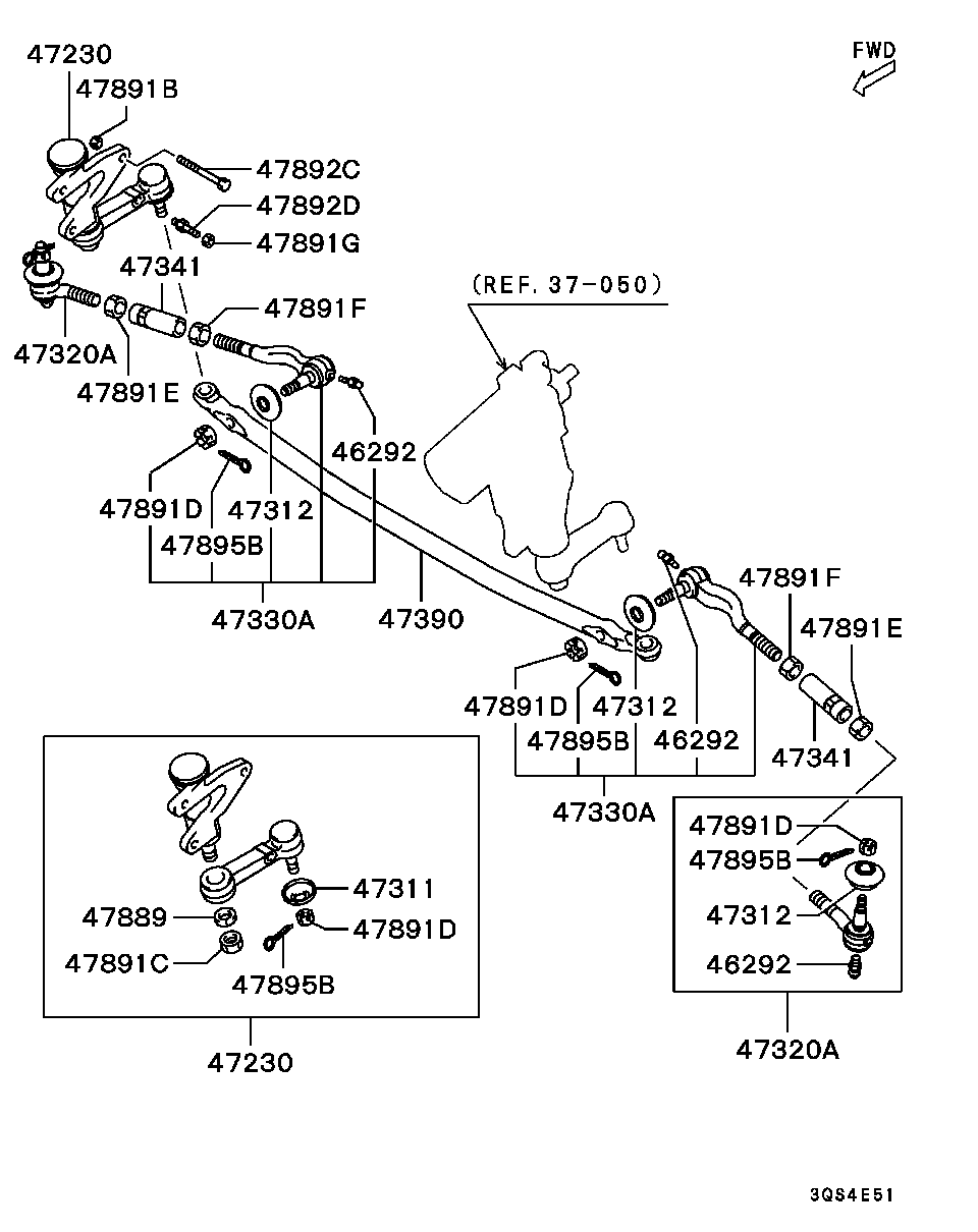 Mitsubishi MR296274 - Наконечник рулевой тяги, шарнир unicars.by