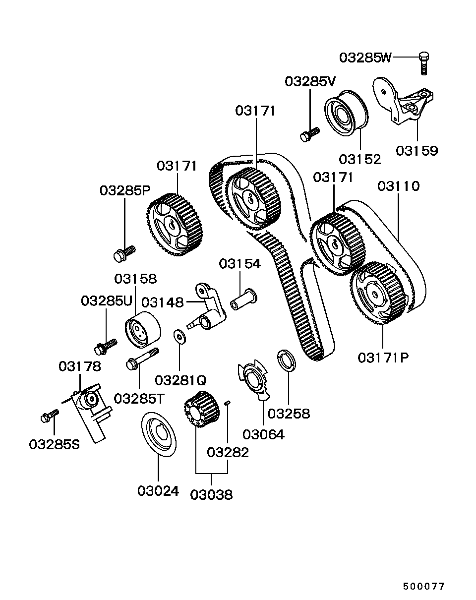 Mitsubishi MD188813 - Натяжной ролик, зубчатый ремень ГРМ unicars.by