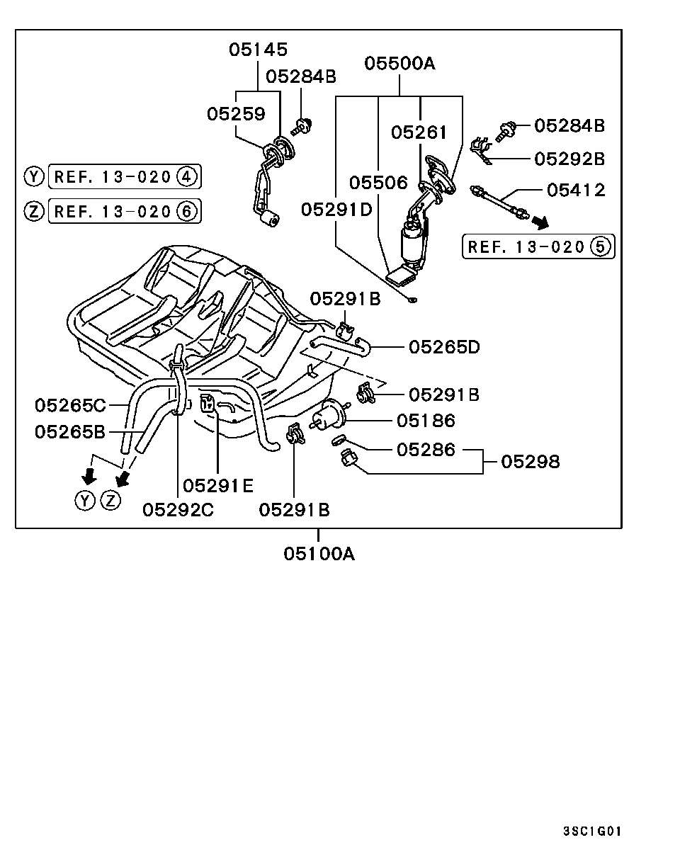 Chrysler MB923663 - Топливный насос unicars.by