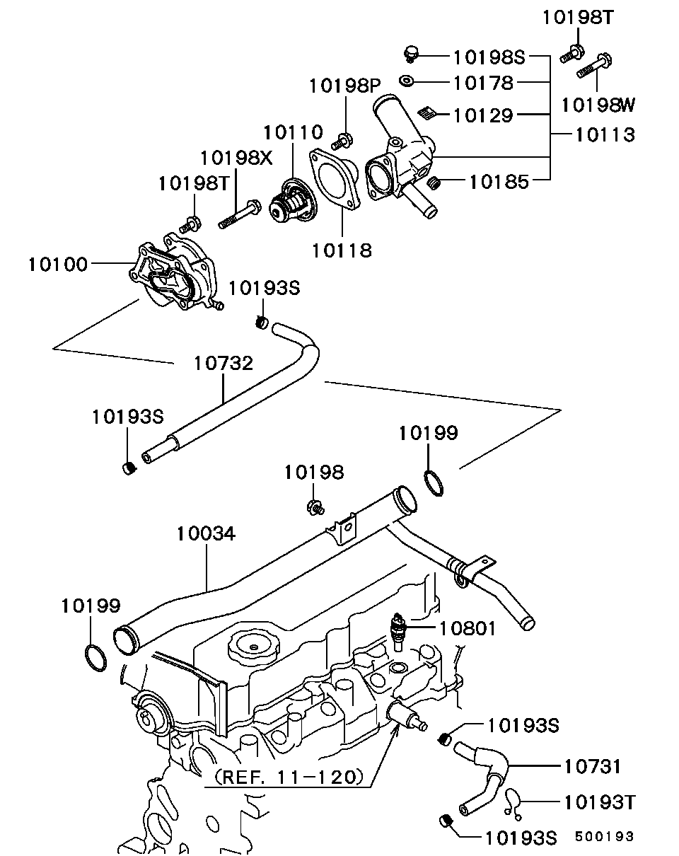 Mitsubishi MD175746 - Термостат охлаждающей жидкости / корпус unicars.by