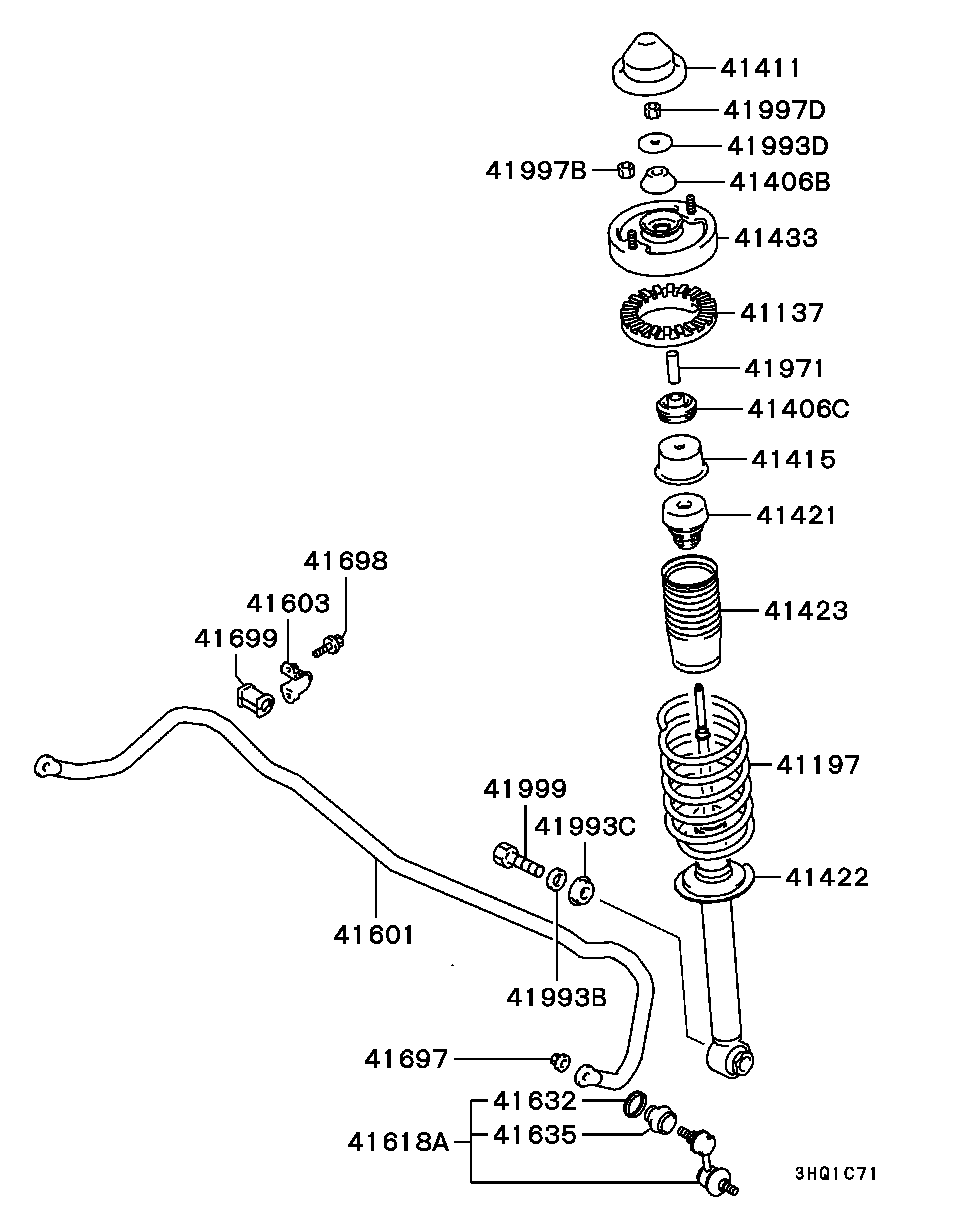 Mitsubishi MR131732 - Тяга / стойка, стабилизатор unicars.by