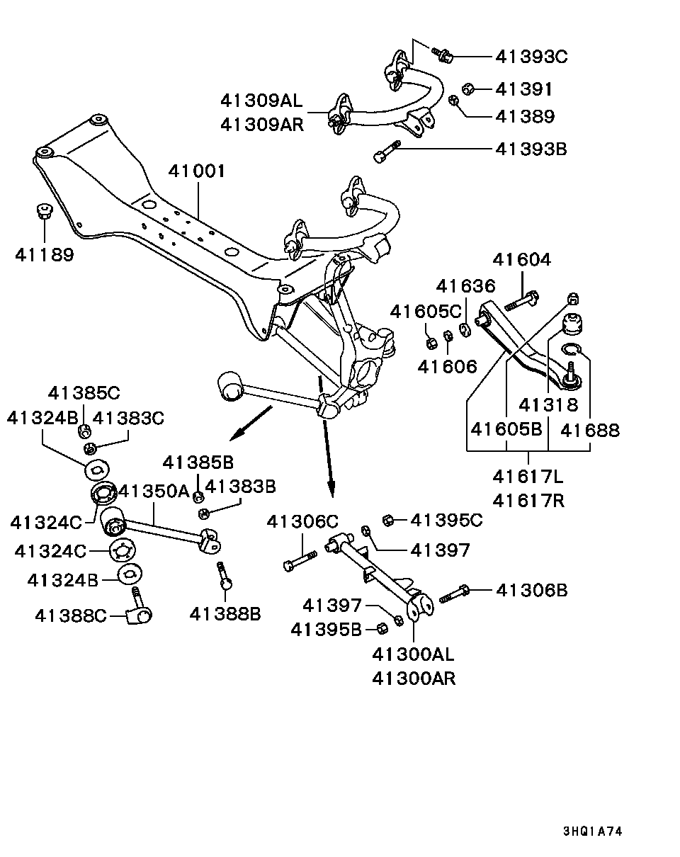 Mitsubishi MR297537 - Сайлентблок, рычаг подвески колеса unicars.by