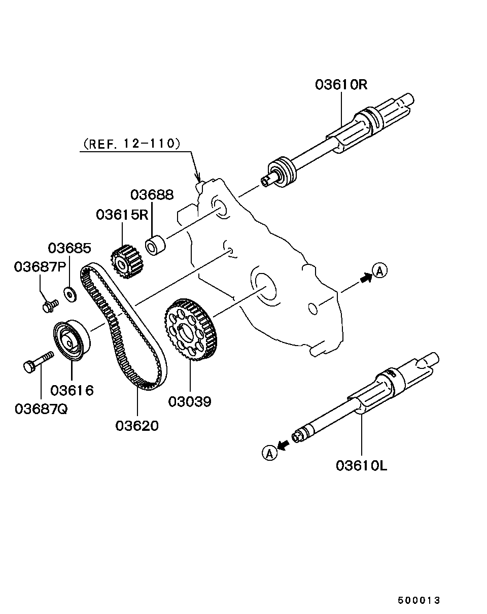 Mitsubishi MD35 2473 - Натяжной ролик, зубчатый ремень ГРМ unicars.by