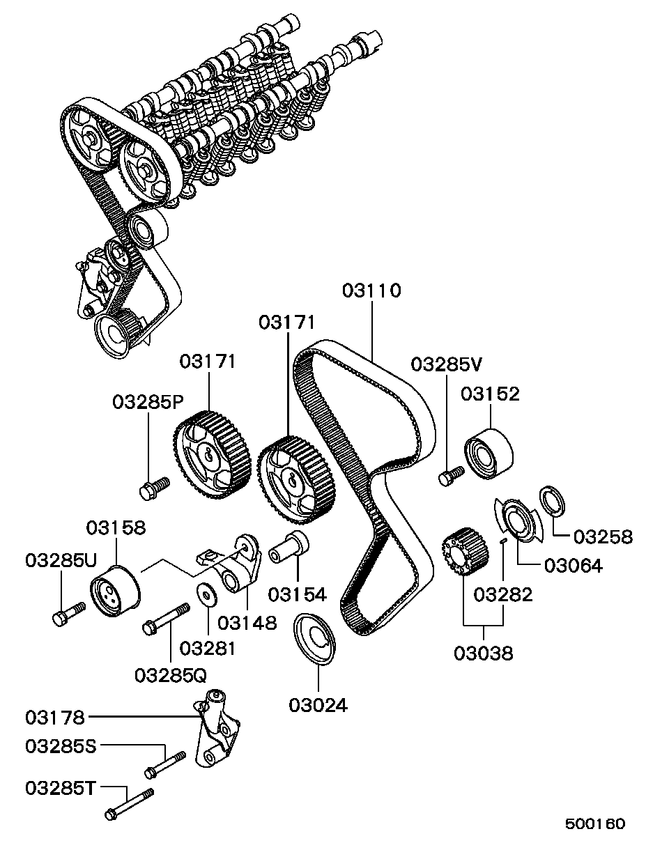 Chrysler MD169592 - Натяжной ролик, зубчатый ремень ГРМ unicars.by