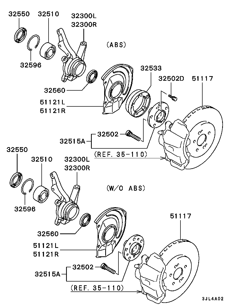 Mitsubishi MB63 3435 - Комплект подшипника ступицы колеса unicars.by