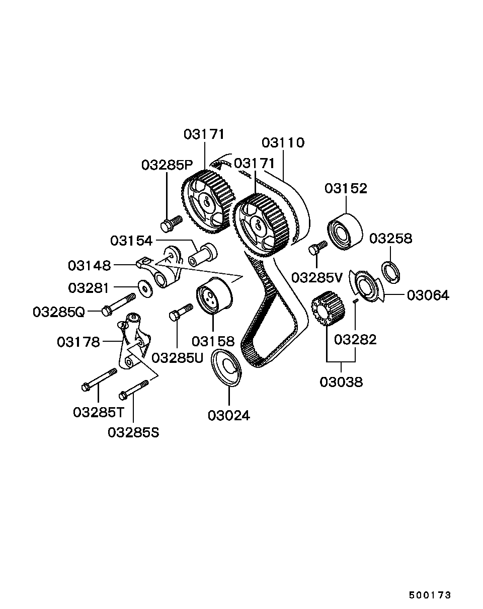 Mitsubishi MD377198 - Направляющий ролик, зубчатый ремень ГРМ unicars.by