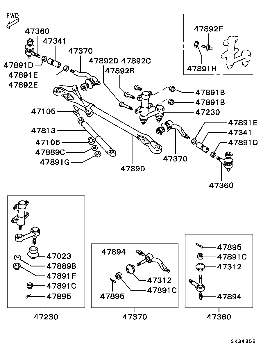 Mitsubishi MB831044 - Наконечник рулевой тяги, шарнир unicars.by