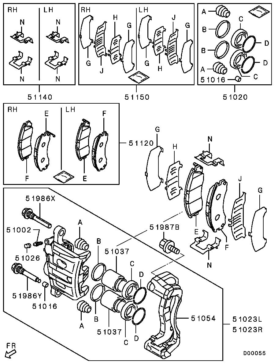 Chrysler MB857837 - Тормозные колодки, дисковые, комплект unicars.by