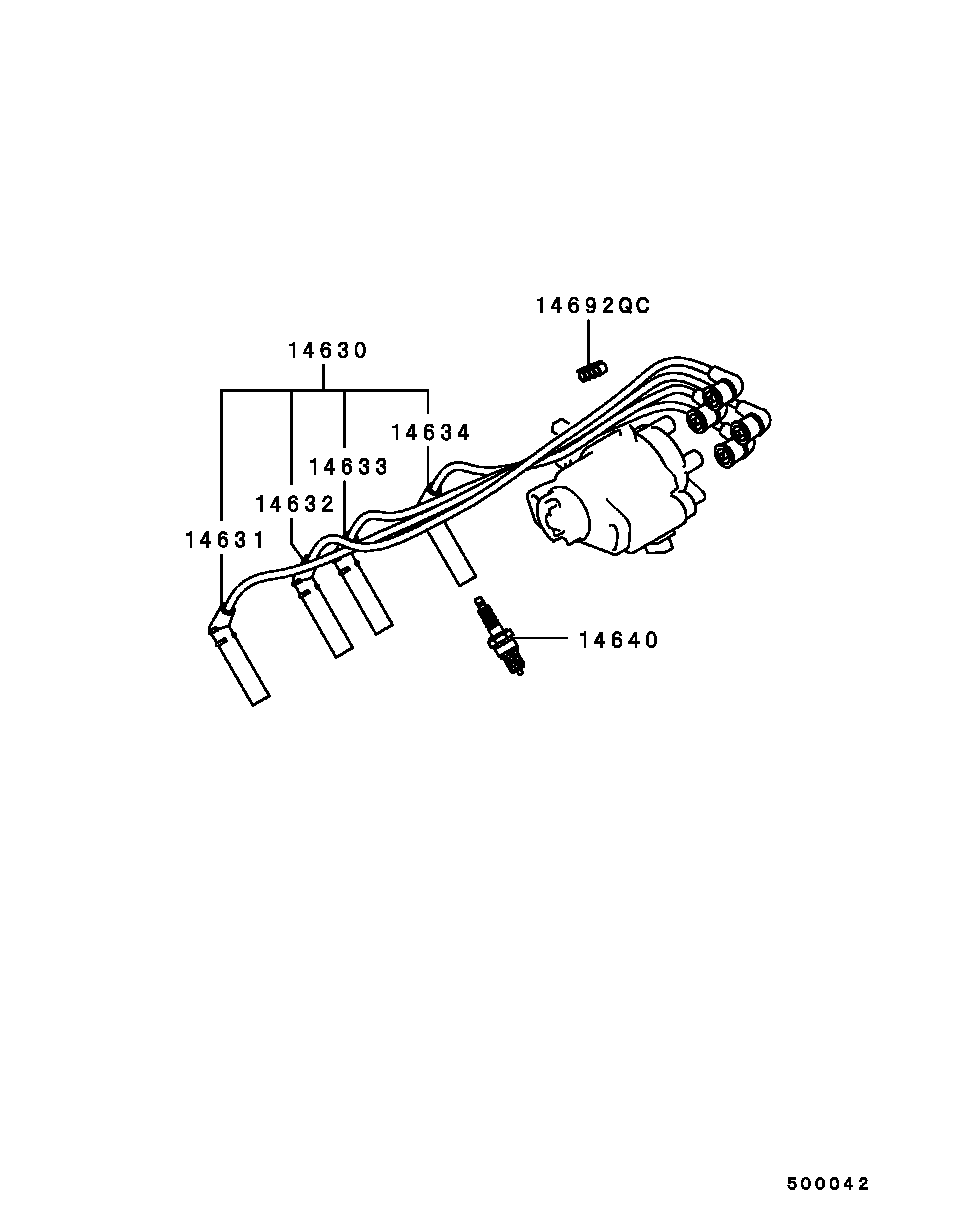 Mitsubishi MD 180 171 - Комплект проводов зажигания unicars.by