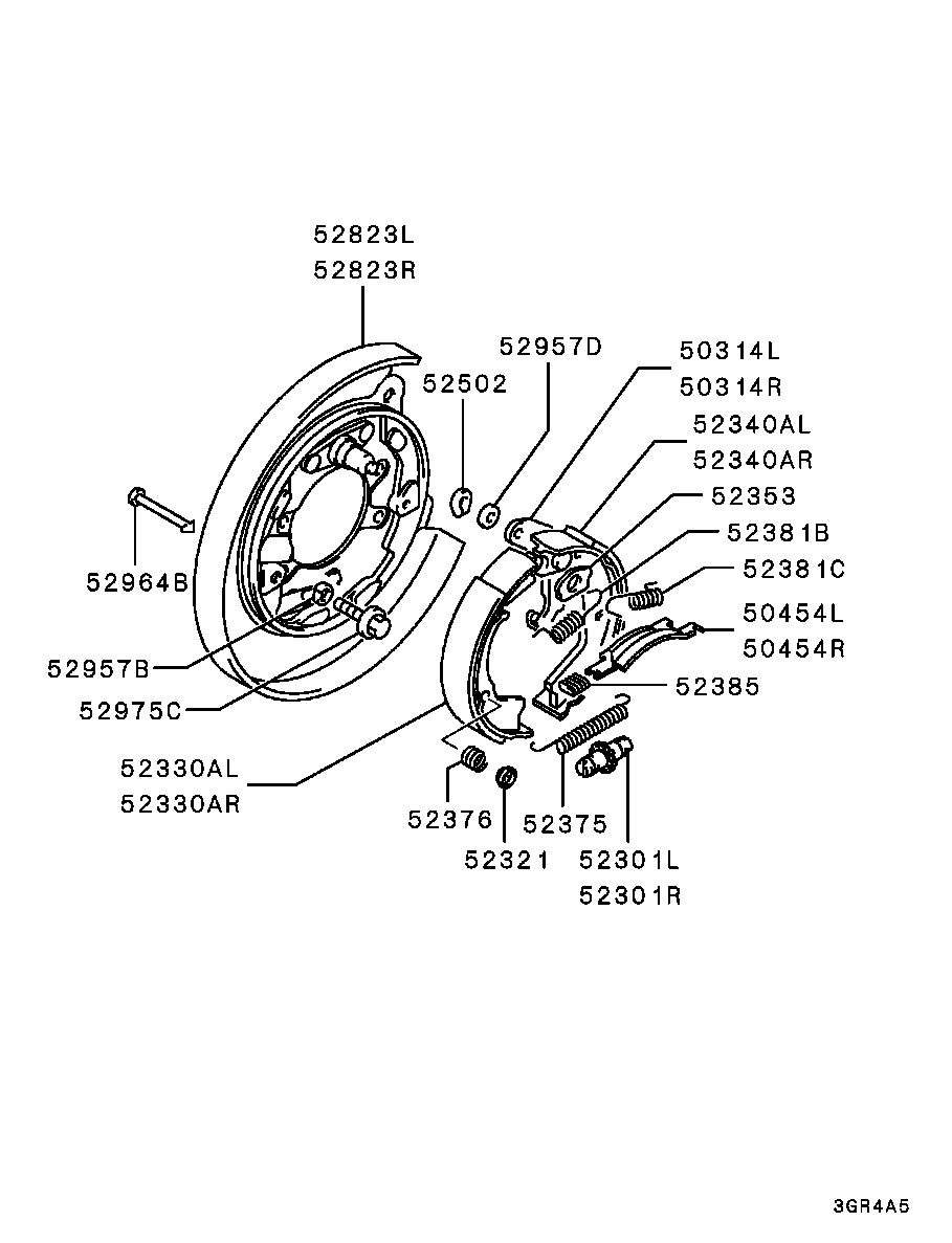 Chrysler MB 668337 - Комплект тормозных колодок, барабанные unicars.by