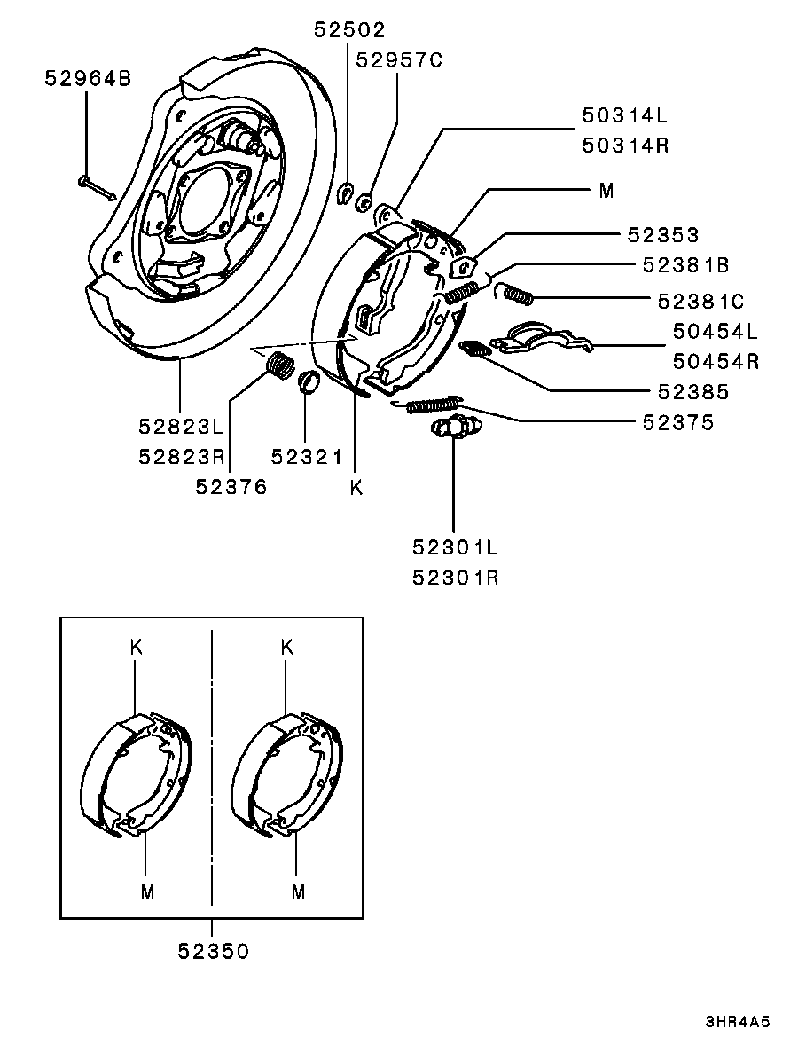 Mitsubishi MB950211 - Комплект тормозов, ручник, парковка unicars.by