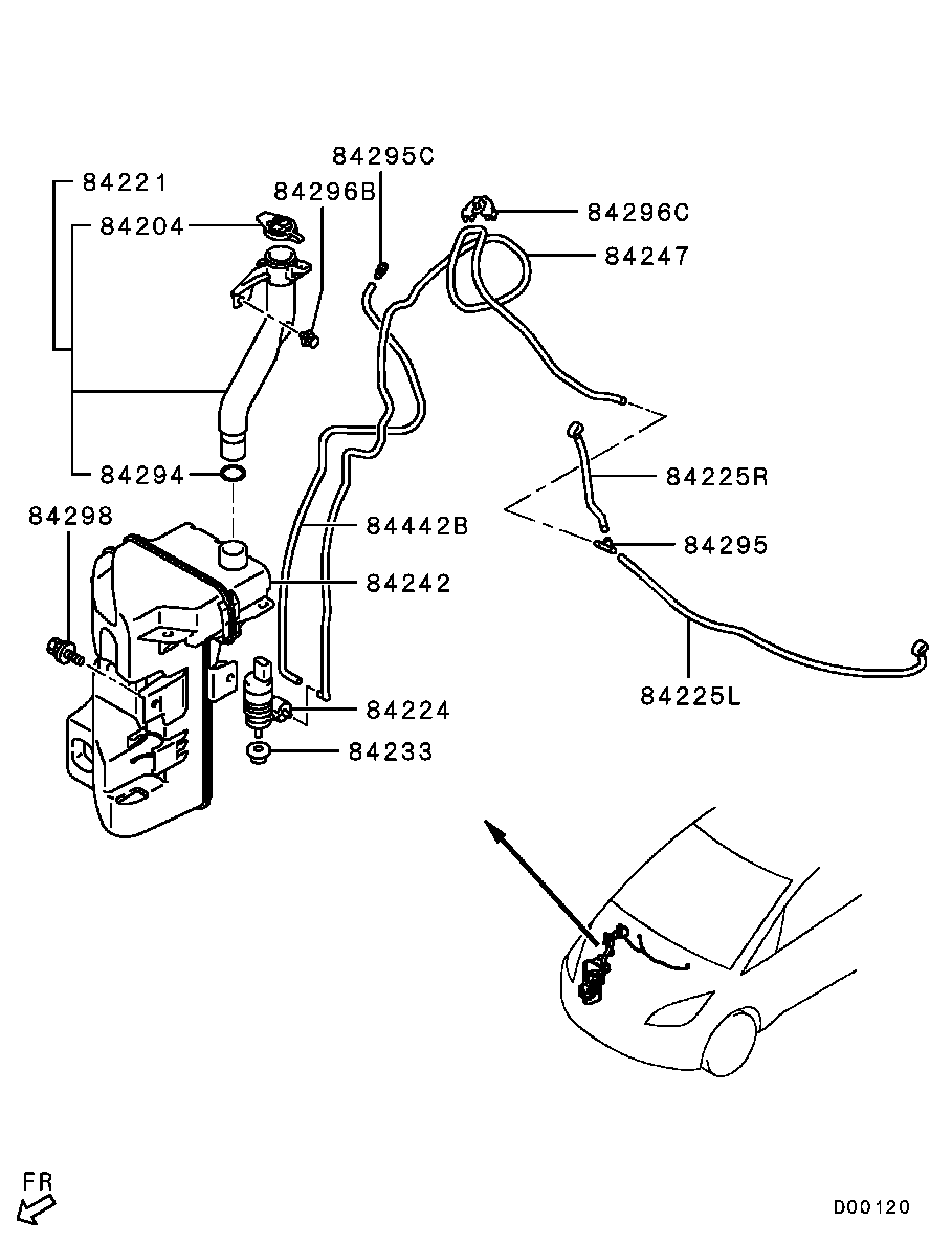 Mitsubishi 8260A082 - Водяной насос, система очистки окон unicars.by