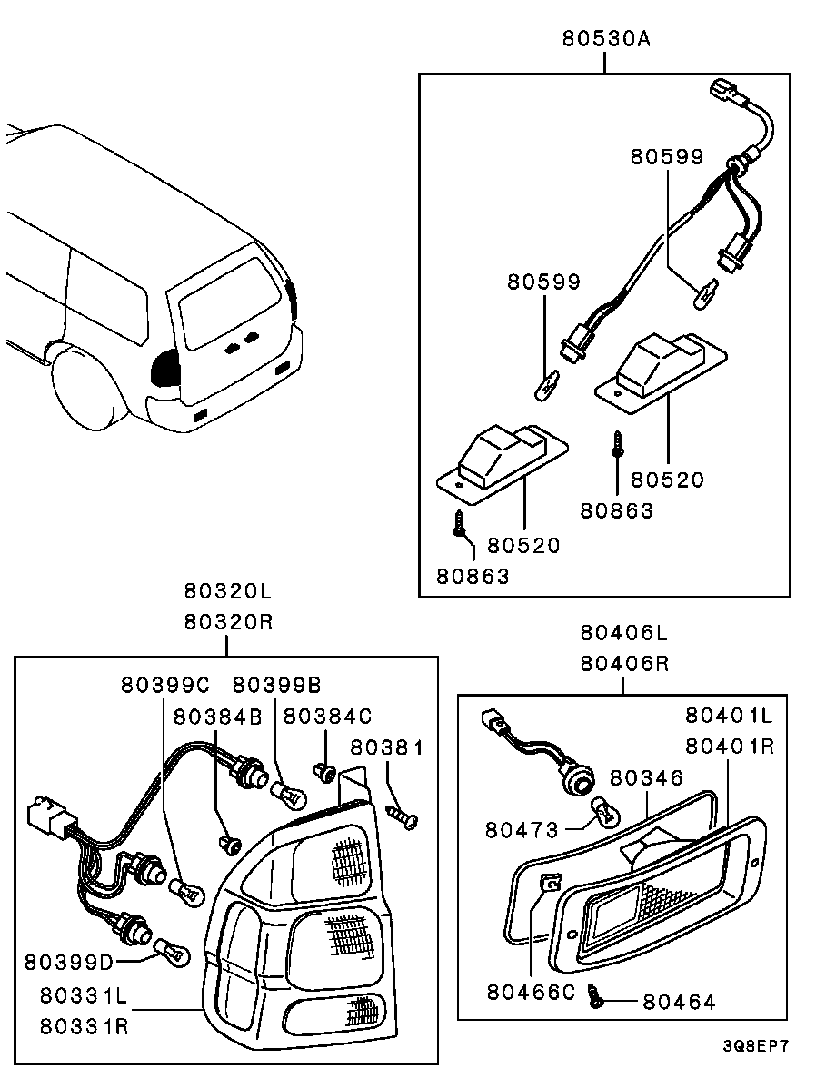 Mitsubishi MS 820046 - Лампа накаливания, освещение щитка приборов unicars.by