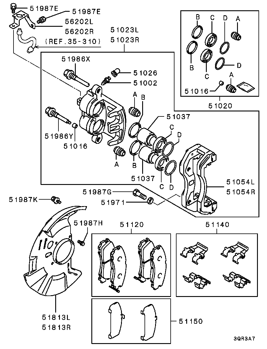 Mitsubishi MN102611 - Тормозные колодки, дисковые, комплект unicars.by