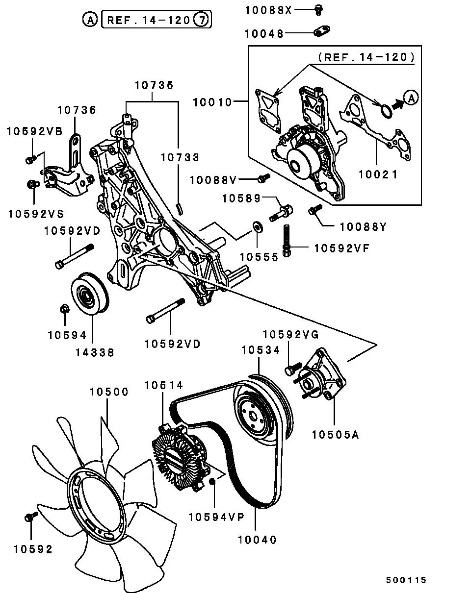 Mitsubishi 1300A012 - Водяной насос unicars.by