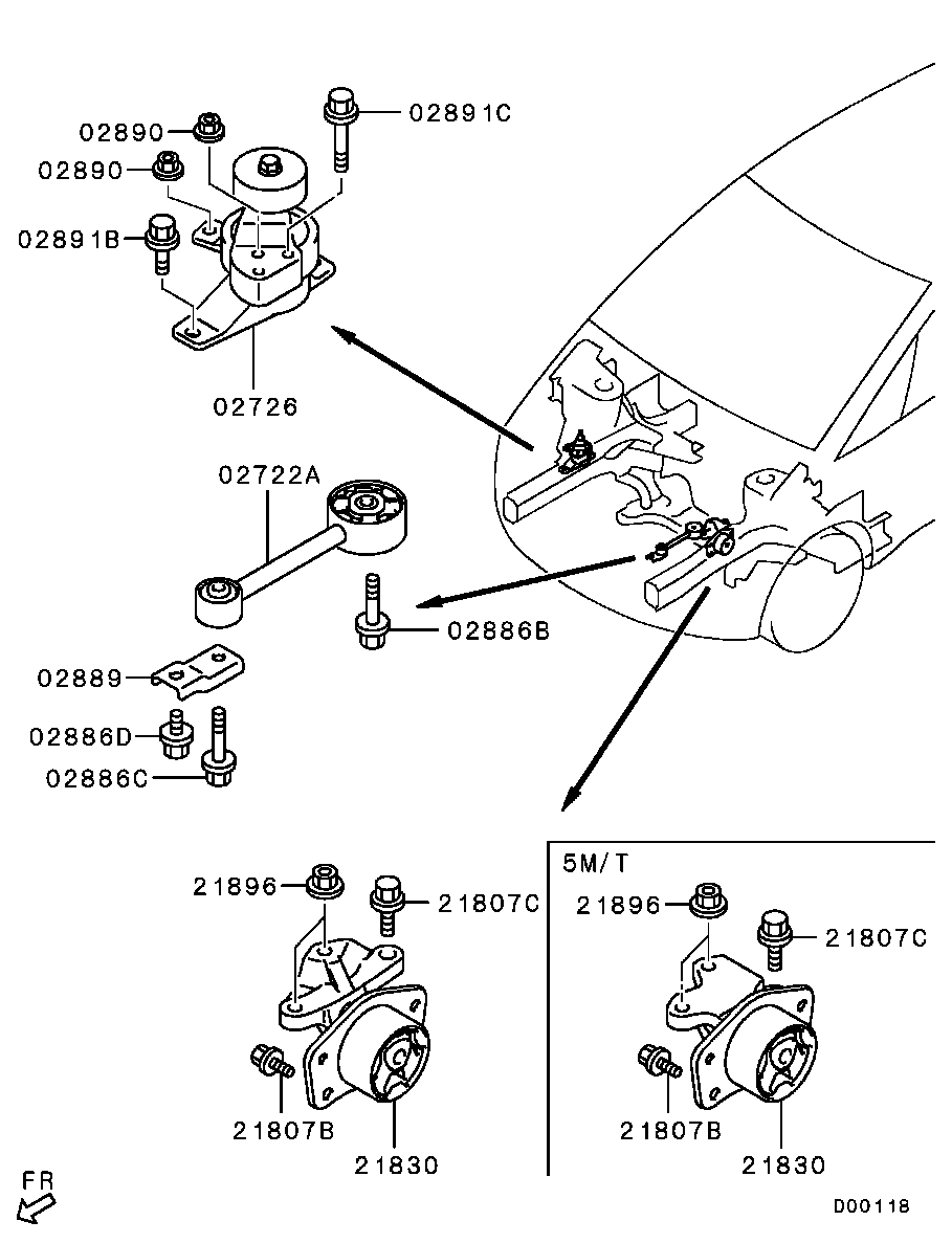 Mitsubishi MR961602 - Подушка, опора, подвеска двигателя unicars.by