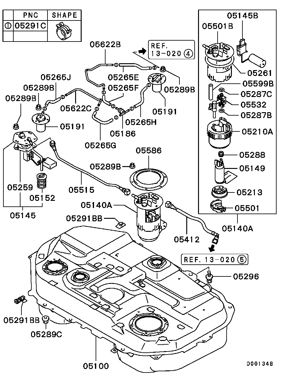 Mitsubishi MB129895 - Топливный фильтр unicars.by