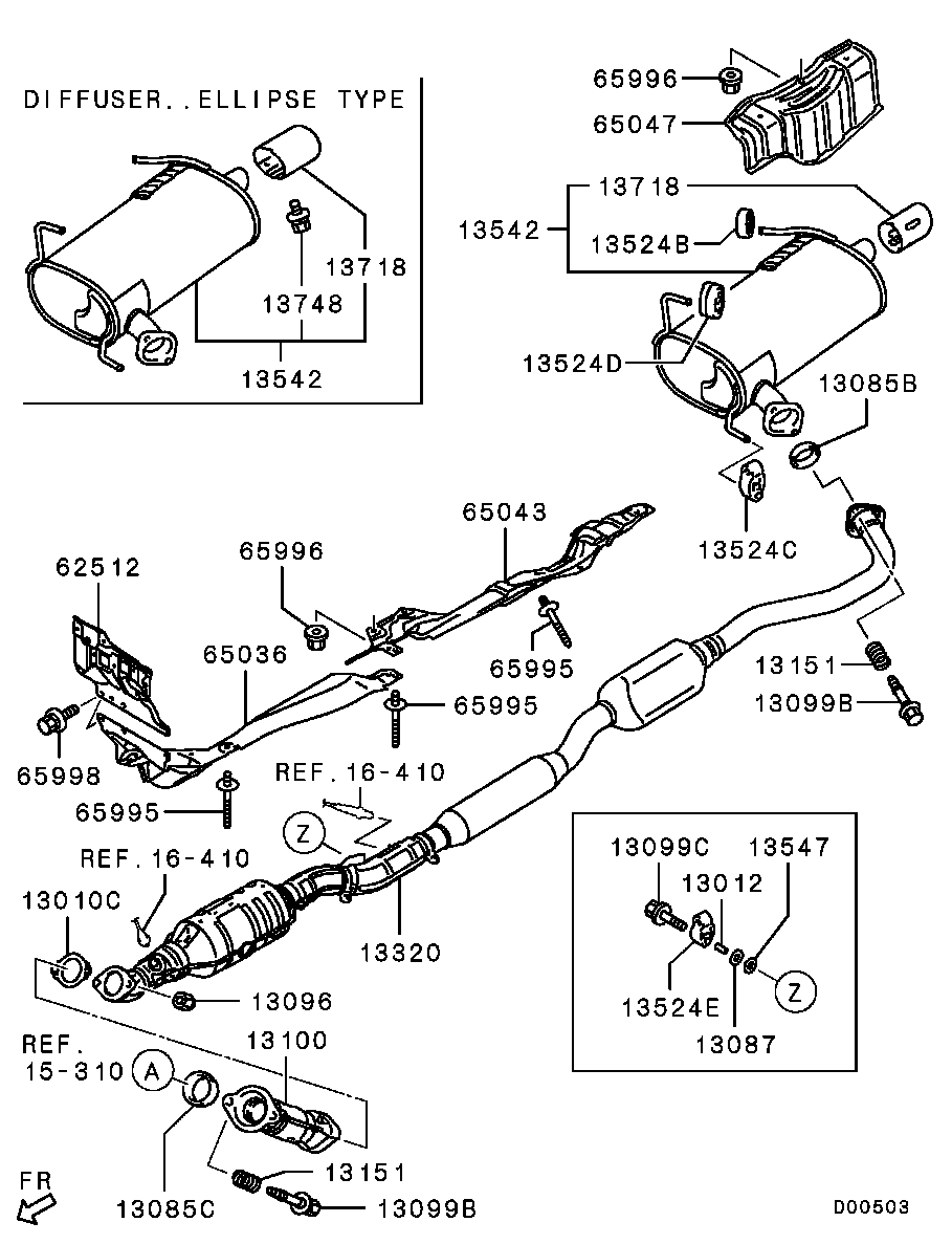 Mitsubishi 1570A094 - Труба выхлопного газа unicars.by