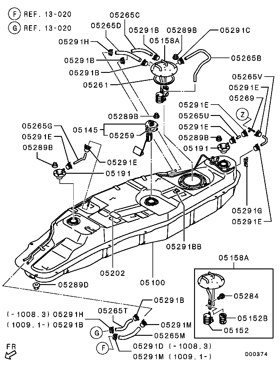 Mitsubishi MR556587 - Топливный фильтр unicars.by