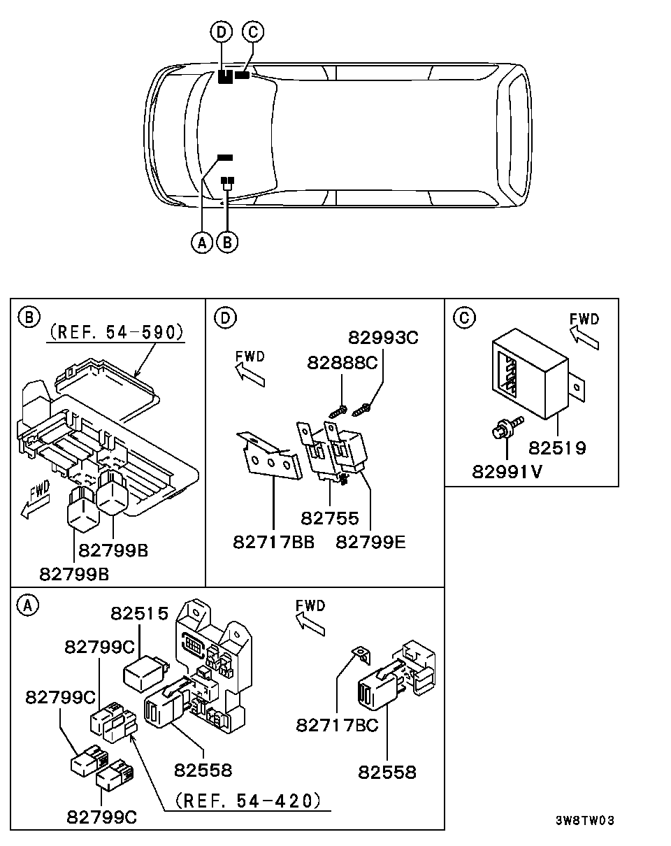 Mitsubishi MB629083 - Реле, рабочий ток unicars.by