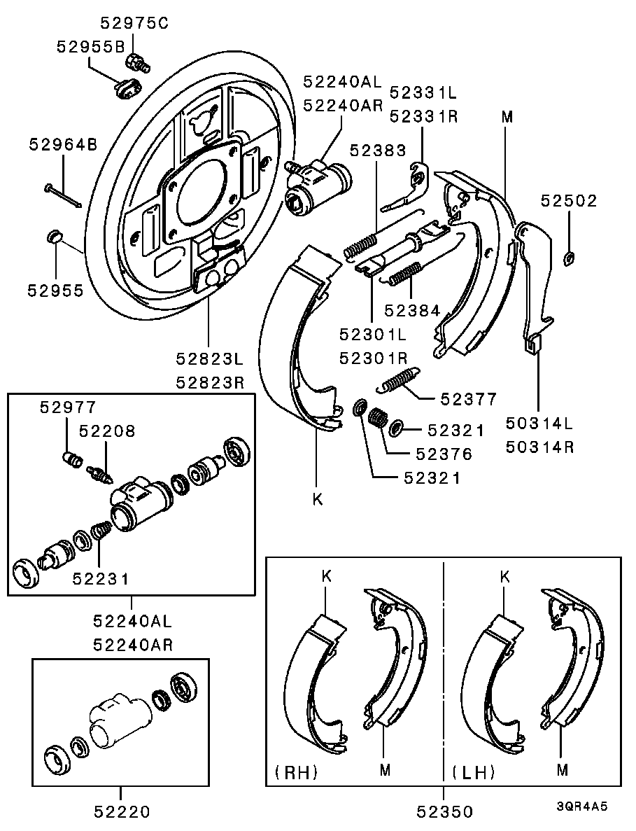 Mitsubishi MN186401 - Комплект тормозных колодок, барабанные unicars.by