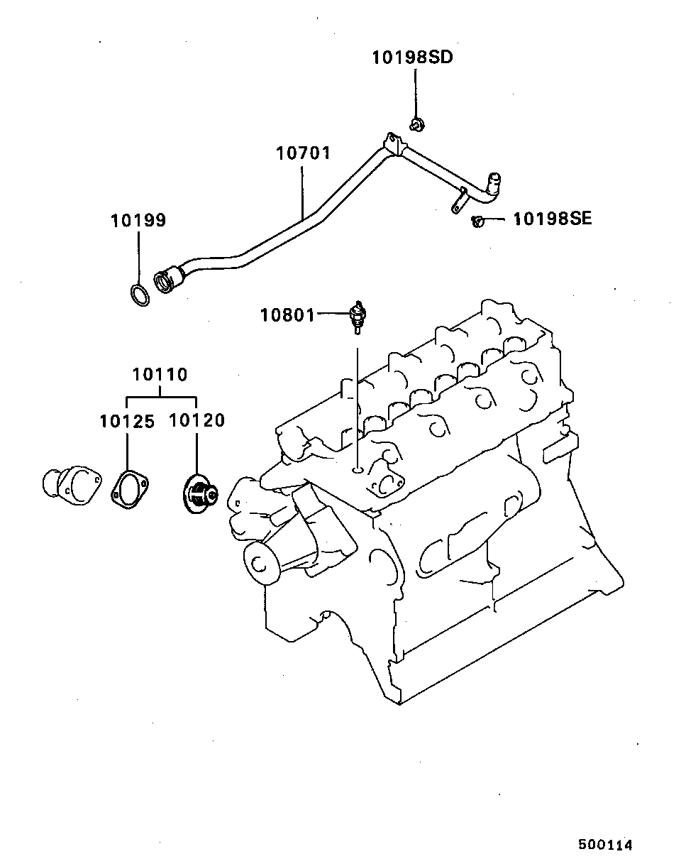 Mitsubishi MD997222 - Термостат охлаждающей жидкости / корпус unicars.by