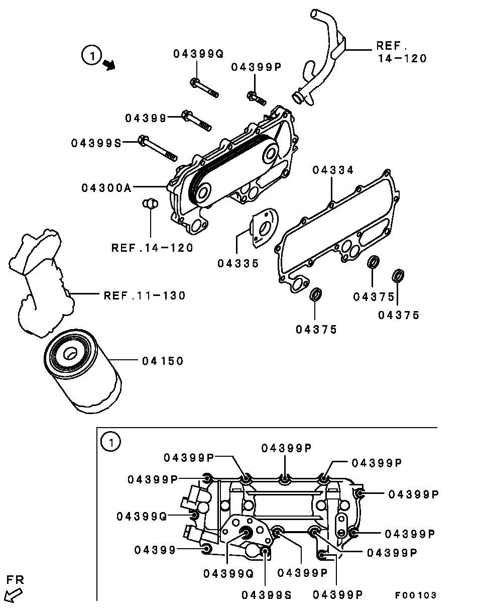 Mitsubishi 1230A154 - Масляный фильтр unicars.by