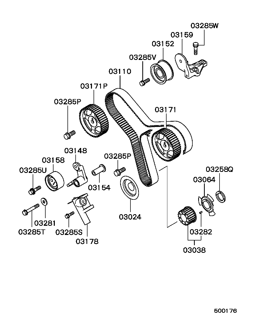 Mitsubishi MD179597 - Направляющий ролик, зубчатый ремень ГРМ unicars.by