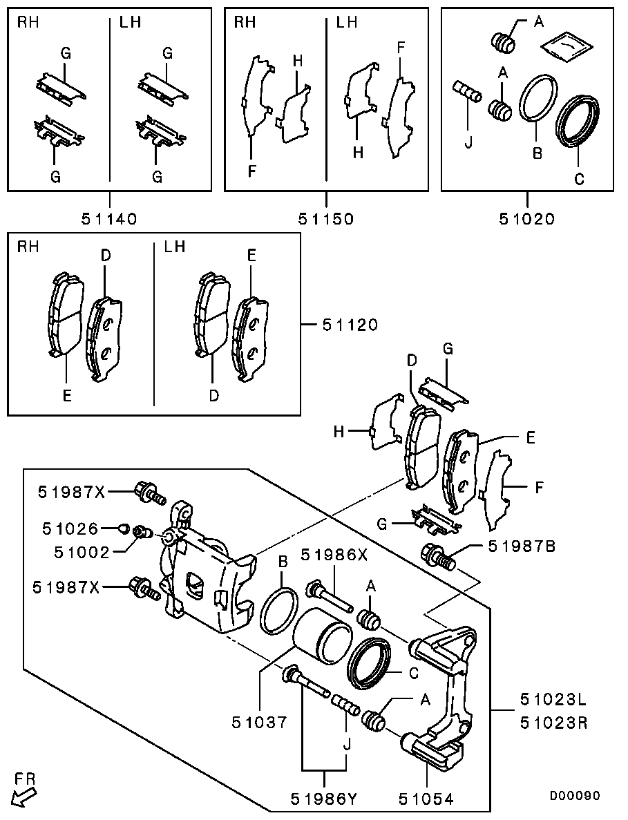 NISSAN 4605A953 - Тормозные колодки, дисковые, комплект unicars.by