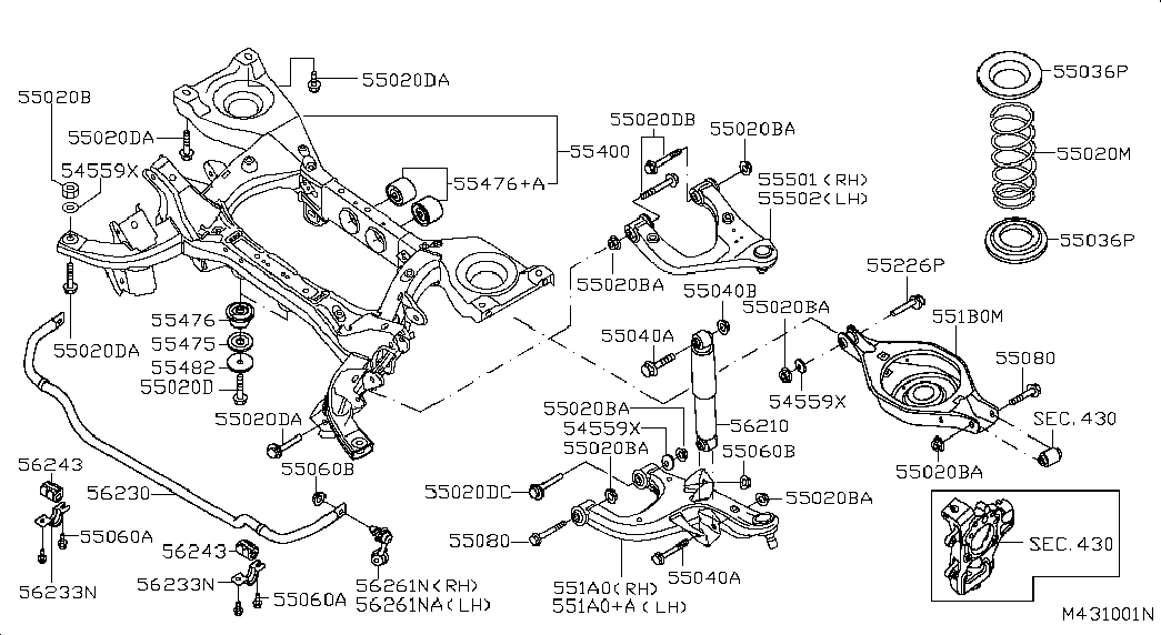 NISSAN 551A0-EB300 - Рычаг подвески колеса unicars.by