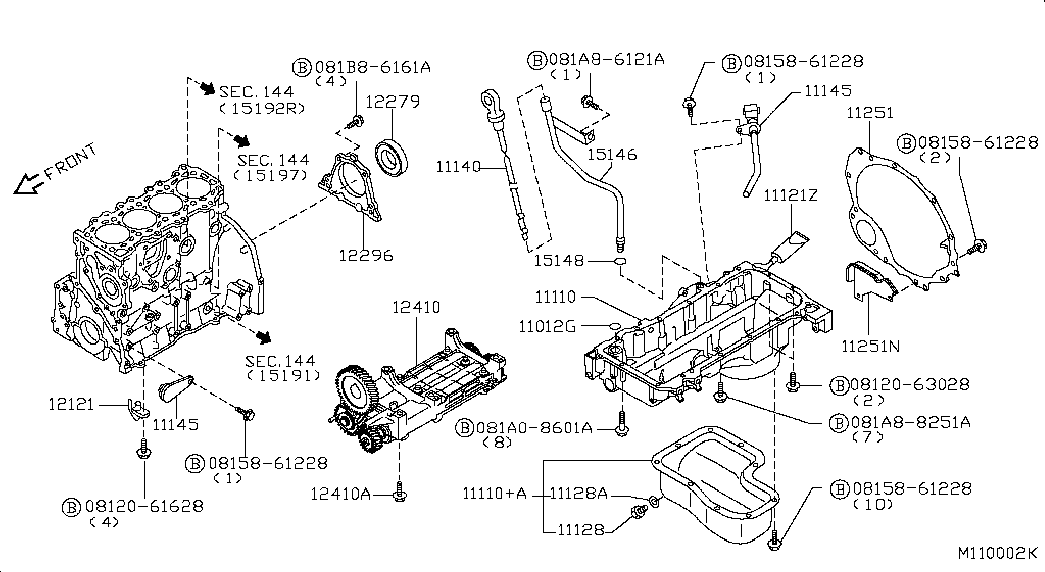 NISSAN 12279-AD200 - Уплотняющее кольцо, коленчатый вал unicars.by