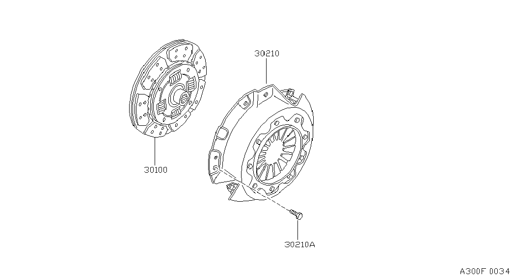 NISSAN 30210-21P00 - Нажимной диск сцепления unicars.by