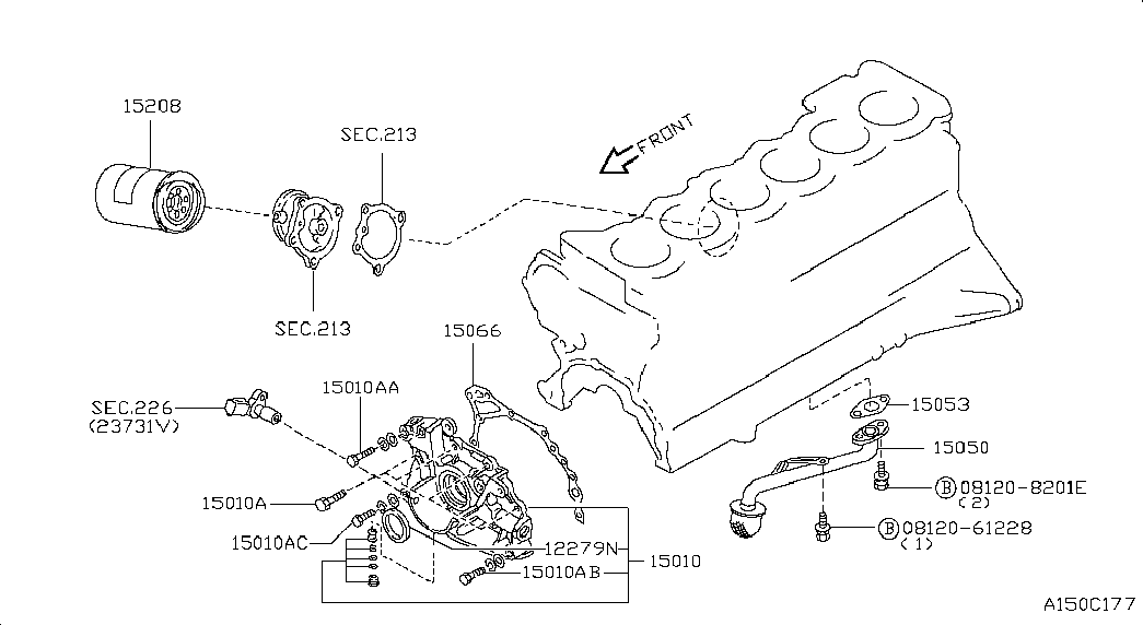 NISSAN 15208-40L02 - Масляный фильтр unicars.by