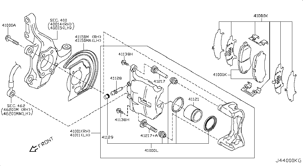 NISSAN D1060-JD00J - Тормозные колодки, дисковые, комплект unicars.by