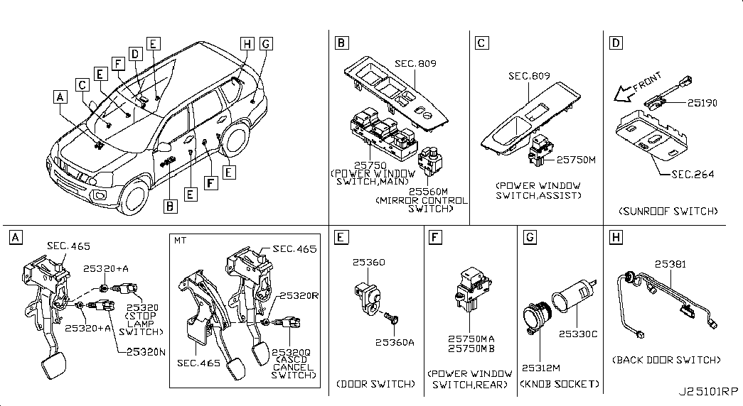 NISSAN 25320JN00A - Выключатель фонаря сигнала торможения unicars.by