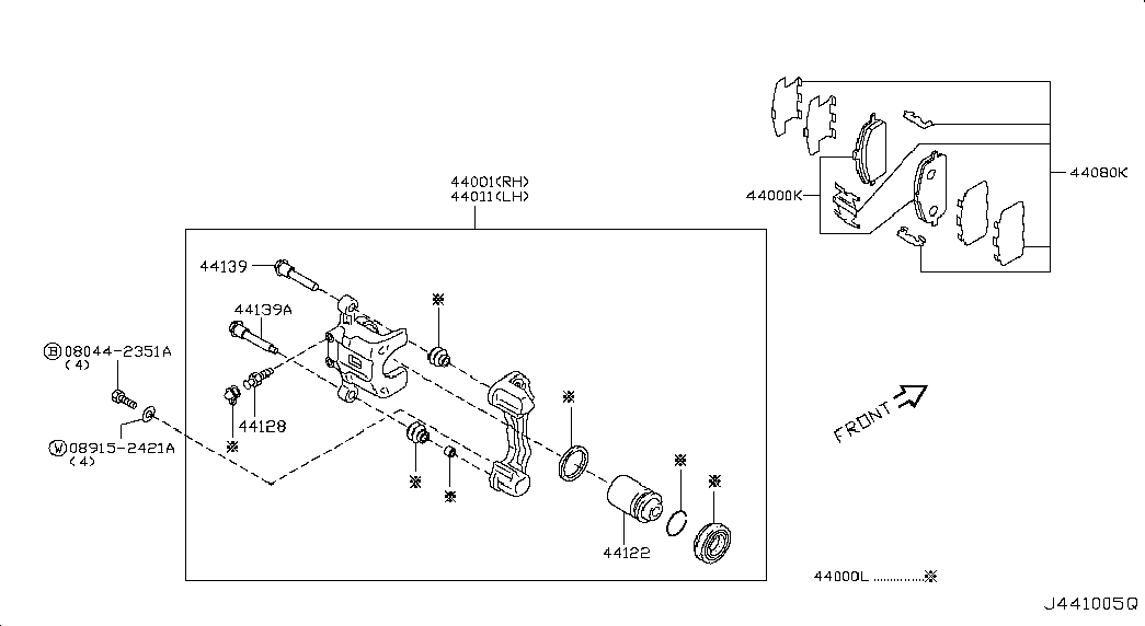 Infiniti 440018H600 - Ремкомплект, тормозной суппорт unicars.by