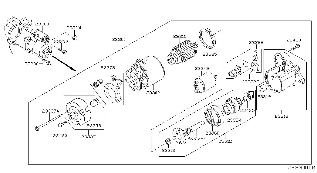 NISSAN 23322-5C011 - Рычаг включения, вилка, стартер unicars.by