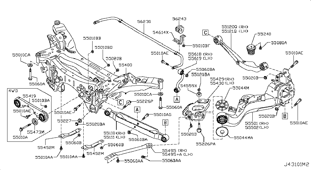 NISSAN 55110-JG00B - Рычаг подвески колеса unicars.by