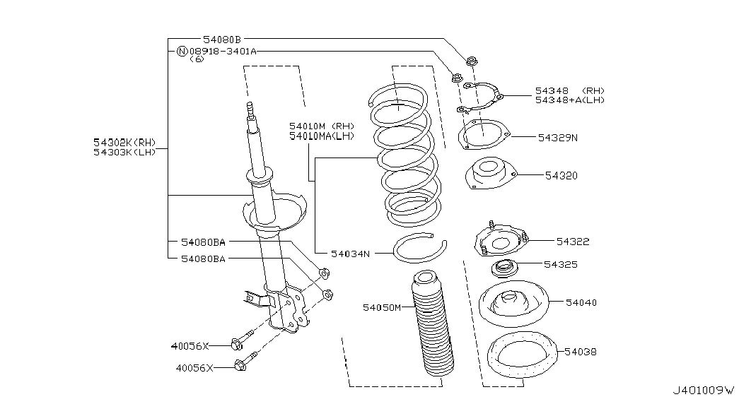 Infiniti 543224U010 - Опора стойки амортизатора, подушка unicars.by