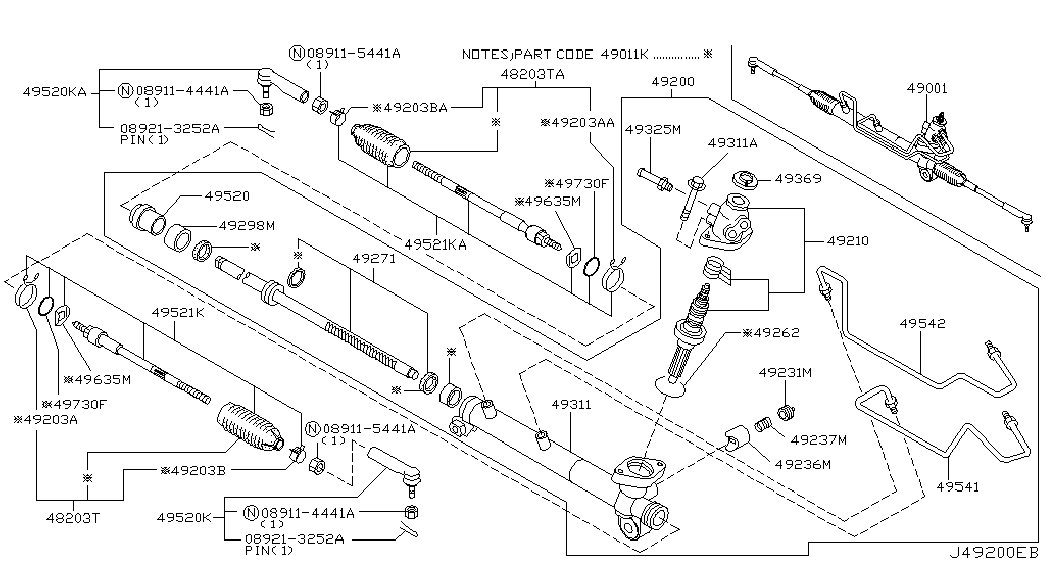 NISSAN 48521-8H325 - Осевой шарнир, рулевая тяга unicars.by